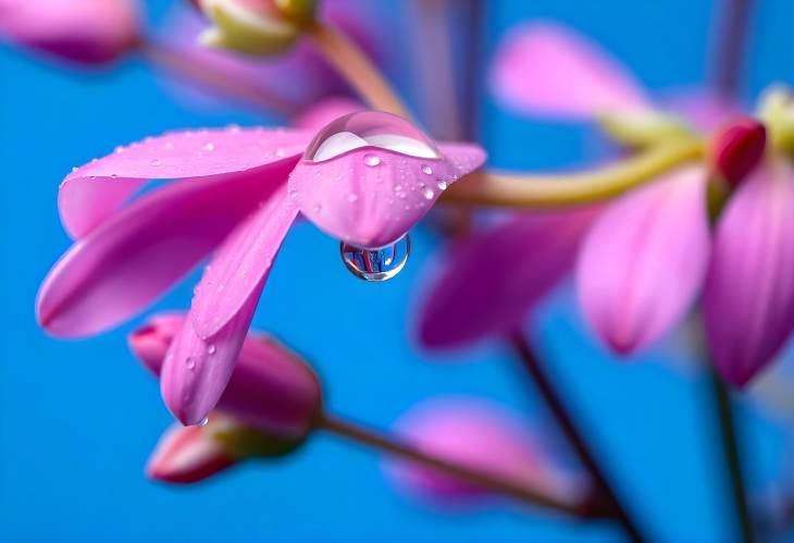 Floral Harmony Water Drop on Pink Petals